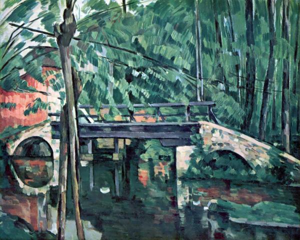 メインシー橋（Maincy Bridge）：ポール・セザンヌ｜油絵具の壁紙/画像素材