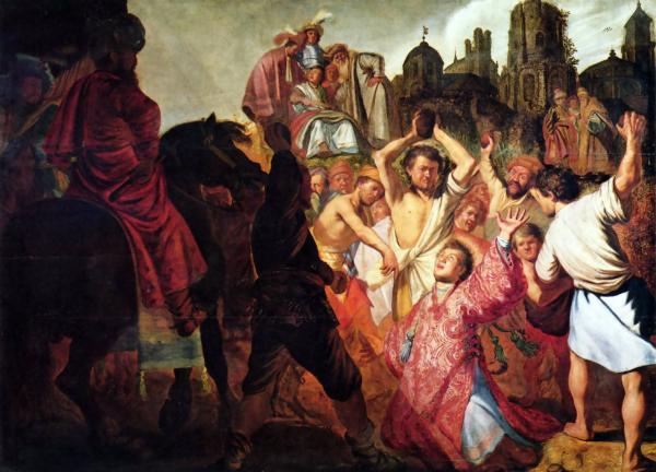 聖ステバノの殉教（The Stoning of Saint Stephen）：レンブラント・ファン・レイン