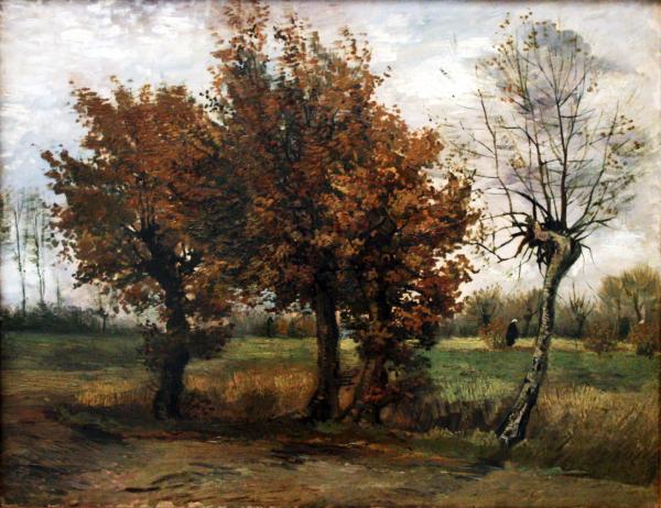 4本の木のある秋の風景（Autumn Landscape with Four Trees）：フィンセント・ファン・ゴッホ｜風景の壁紙/画像素材