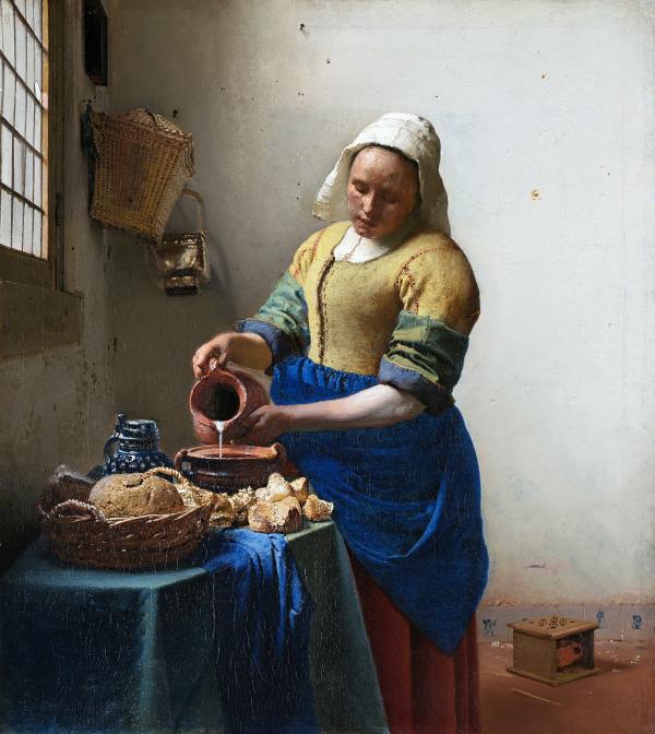 牛乳を注ぐ女：ヨハネス・フェルメール｜西洋絵画の壁紙/画像素材