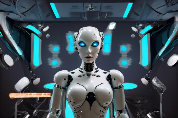 SF的な未来型AIアンドロイド女性　01｜2の壁紙/画像素材