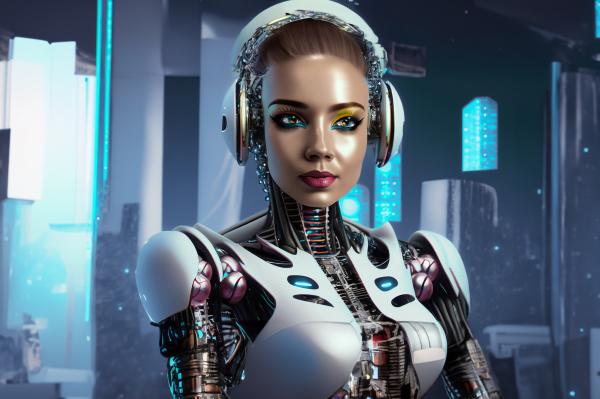 SF的な未来型AIアンドロイド女性　03