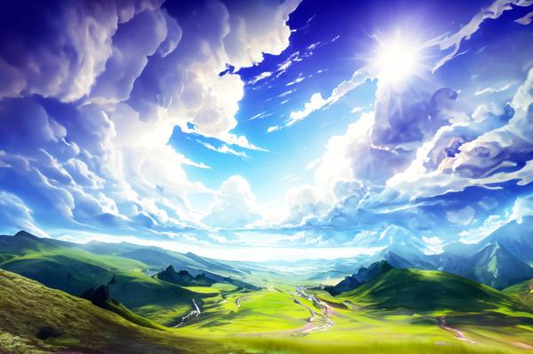雲空のアニメ風景｜風景の壁紙/画像素材