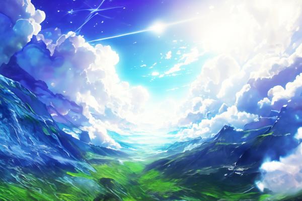 雲空のアニメ風景2｜アニメの壁紙/画像素材