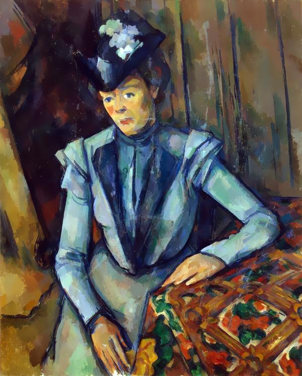 レディ・イン・ブルー(Lady in Blue)：ポール・セザンヌ｜肖像の壁紙/画像素材