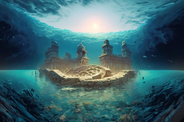 海の底の古代の都市1｜の壁紙/画像素材