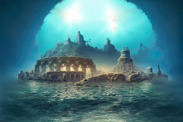 海の底の古代の都市3｜自然の壁紙/画像素材
