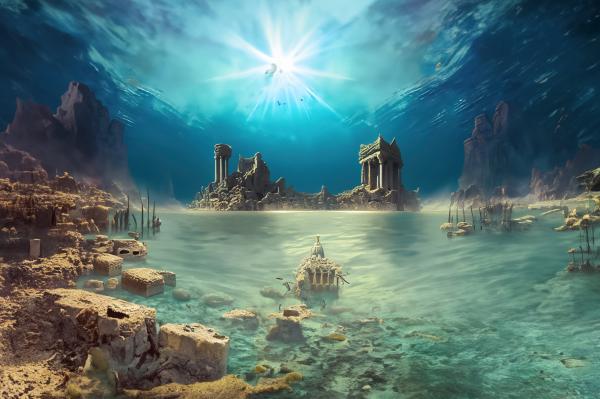 海の底の古代の都市4｜アニメの壁紙/画像素材