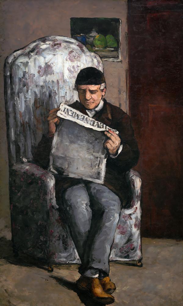 新聞を読むセザンヌの父(The Artist's Father, Reading "L'Événement")：ポール・セザンヌ｜ポール・セザンヌの壁紙/画像素材
