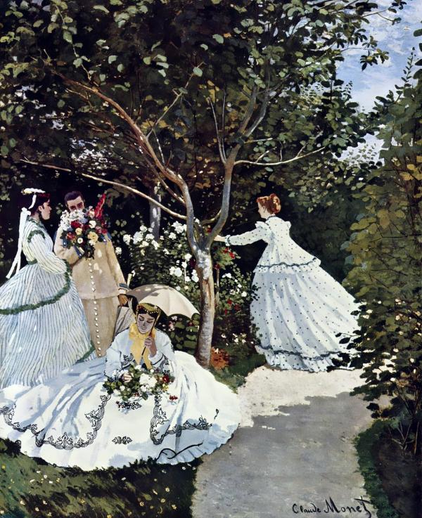 庭の女たち(Women in the Garden)：クロード・モネの壁紙/画像素材