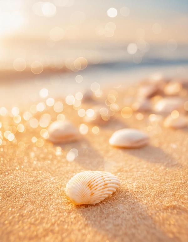 砂浜の光り輝く貝#8｜キラキラの壁紙/画像素材741