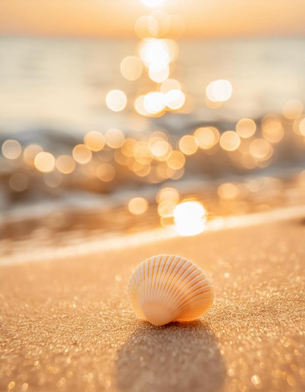 砂浜の光り輝く貝#12｜キラキラの壁紙/画像素材745