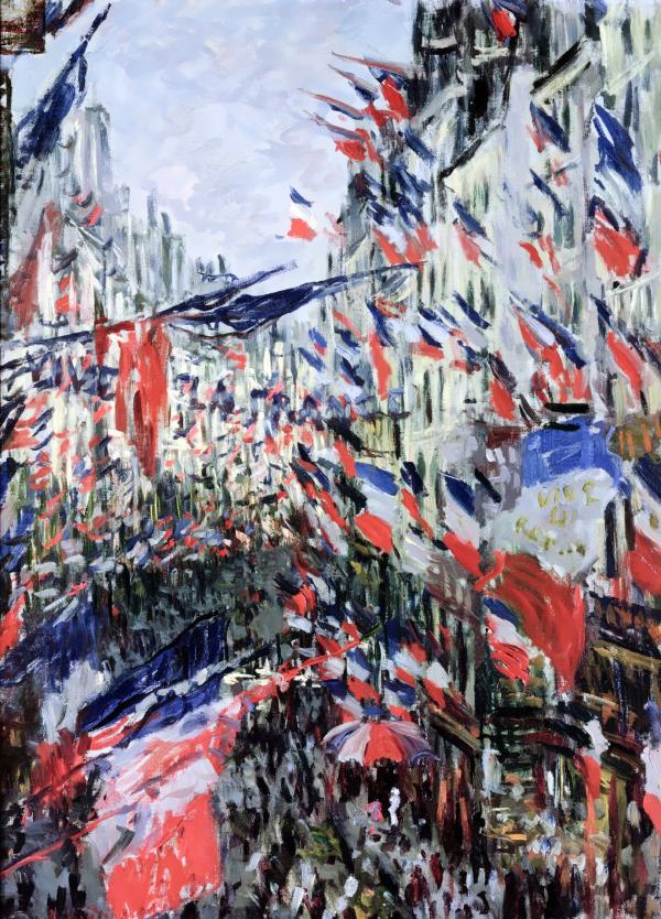 モントルグイユ街、1878年パリ万博の祝祭(The Rue Montorgueil in Paris. Celebration of June 30, 1878)：クロード・モネ